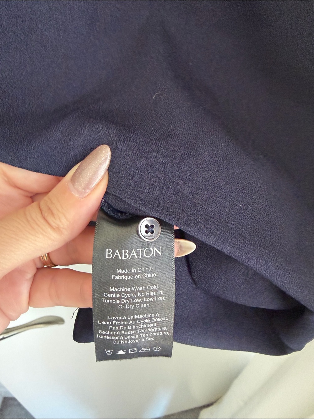 Babaton Navy Relaxed Fit Button-Down Shirt/Tunic Dress - Picture 3 of 7